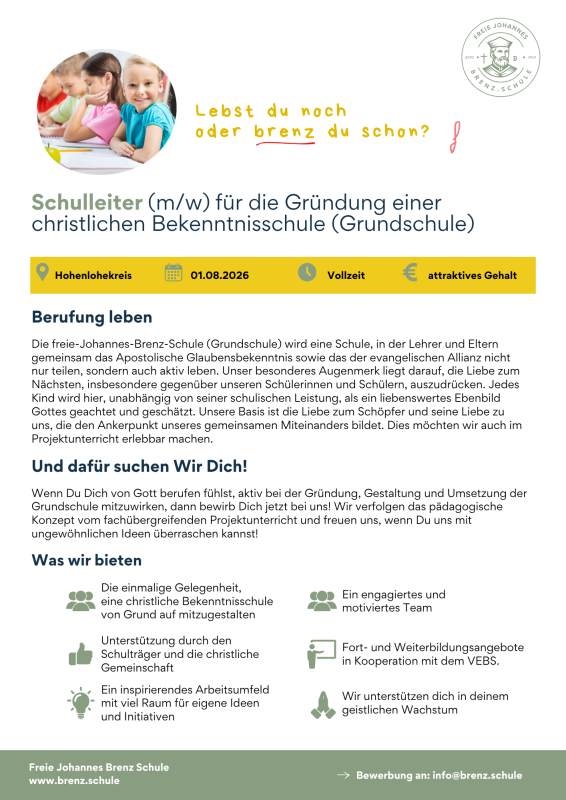 Stellenausschreibung Schulleiter